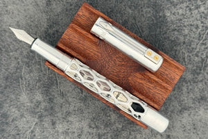 Black Forest Pens Rhombus Fountain Pen - Polished Aluminium