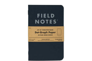 Field Notes Pitch Black Memo Book – Dot-Graph 3-Pack