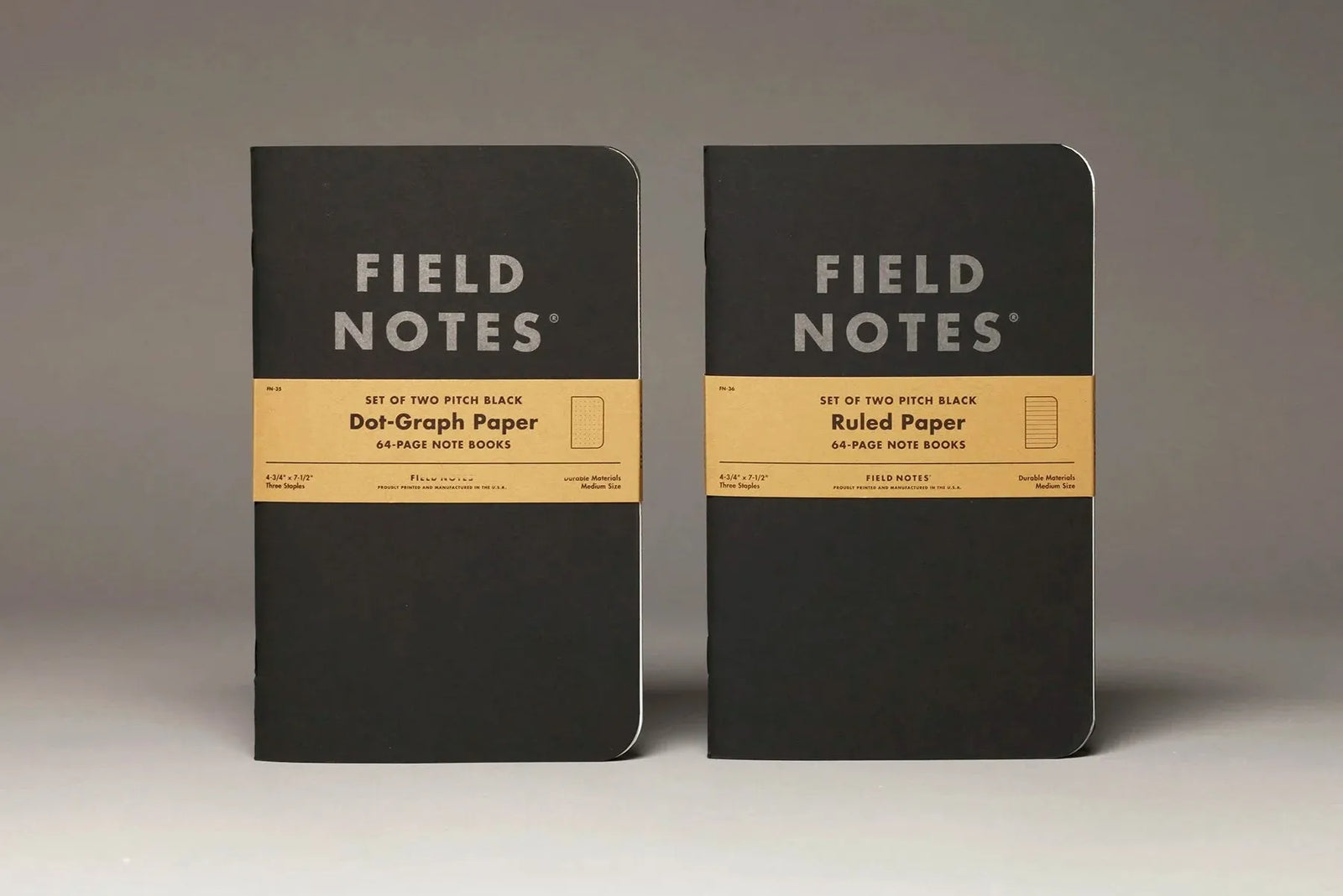 Field Notes Pitch Black Notebook – Ruled 2-Pack