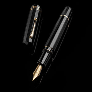 Leonardo Dodici Fountain Pen - Guillochè Gold Trim 14K #8 Nib