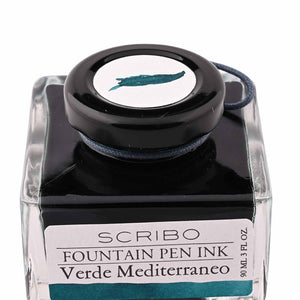 Scribo Verde Mediterraneo Ink Bottle, Turquoise - 90ml