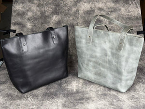 Leather Tote Bag - Black