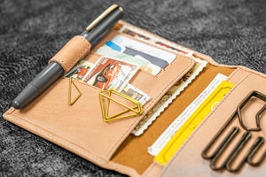 Leather Wallet Insert for Traveler's Notebook - Passport Size - Undyed Leather