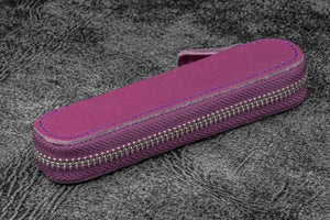 Leather Zippered Single Pen Case for Kaweco - Pocket Pen - Purple