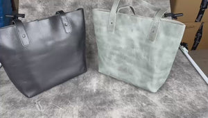 Leather Tote Bag - Black