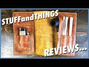 Personalized Leather Pipe Pouch/Pipe Roll - Rustic Brown