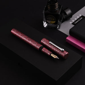 Taccia Granite Stone Fountain Pen - Red CT