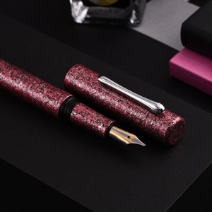 Taccia Granite Stone Fountain Pen - Red CT