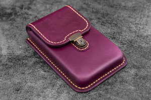 The Old School - Leather Molded Pen Case for 5 Pens - Purple