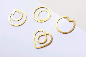 Brass Minimal Paper Clip Set - Bookmarks