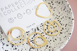 Brass Minimal Paper Clip Set - Bookmarks