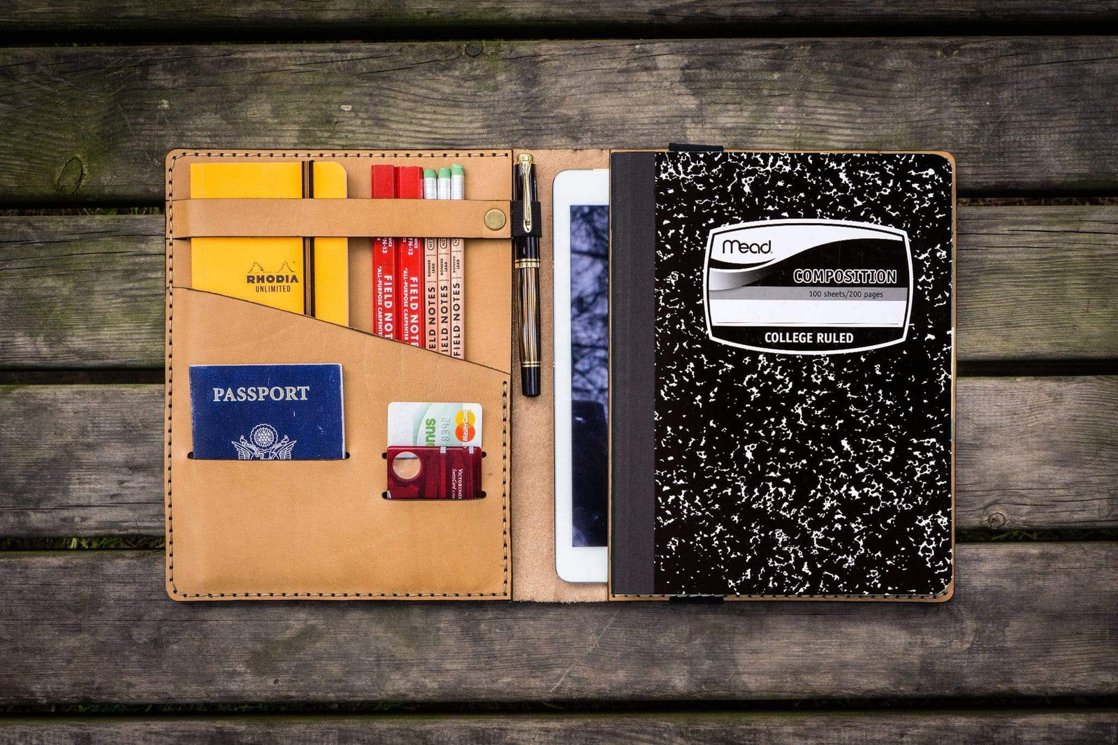 Composition Notebook Cover With iPad Air/Pro Pocket - Natural