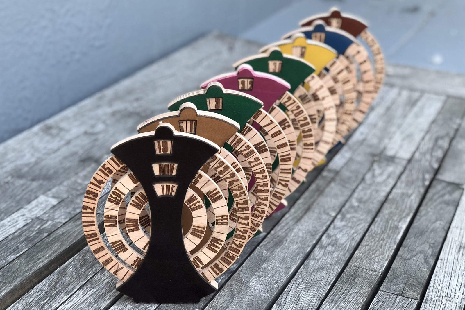 Desktop Perpetual Calendar Leather - Wood