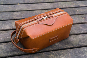 Leather Dopp Kit - Brown