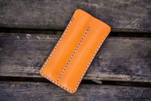 Leather Double Fountain Pen Case / Pen Sleeve - Orange
