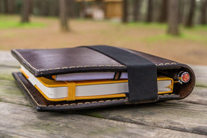 Leather Hobonichi Cousin A5 Planner Cover - Dark Brown