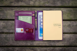 Leather Hobonichi Cousin A5 Planner Cover - Purple