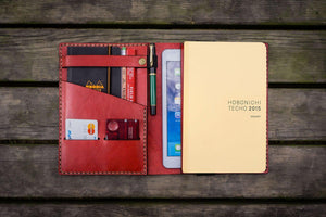 Leather Hobonichi Cousin A5 Planner Cover - Red