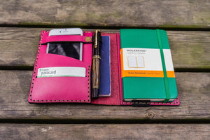 Leather Hobonichi Techo (A6) Planner Cover - Pink