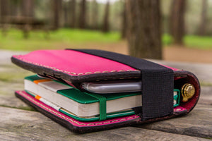 Leather Hobonichi Techo (A6) Planner Cover - Pink
