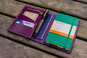 Leather Hobonichi Techo (A6) Planner Cover - Purple