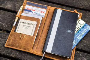 Leather Hobonichi Weeks Mega Cover - Crazy Horse Brown