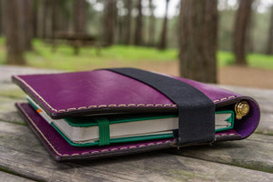 Leather Leuchtturm1917 A5 Notebook Cover - Purple
