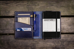 Leather Leuchtturm1917 A6 Notebook Cover - Navy Blue