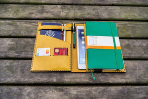 Leather Rhodia A5 Notebook & iPad Mini Cover - Yellow