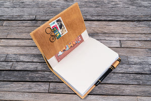 Leather Slim A5 Notebook / Planner Cover - Crazy Horse Honey Ochre
