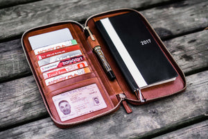 Leather Zippered Hobonichi Weeks Cover - Brown
