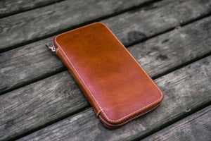Leather Zippered Hobonichi Weeks Cover - Brown
