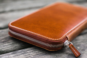 Leather Zippered Hobonichi Weeks Cover - Brown