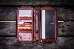 Leather Zippered Hobonichi Weeks Cover - Brown