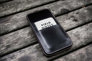 Leather Zippered Hobonichi Weeks Mega Cover - Black