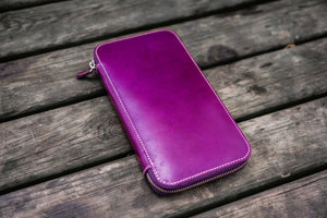 Leather Zippered Hobonichi Weeks Mega Cover - Purple