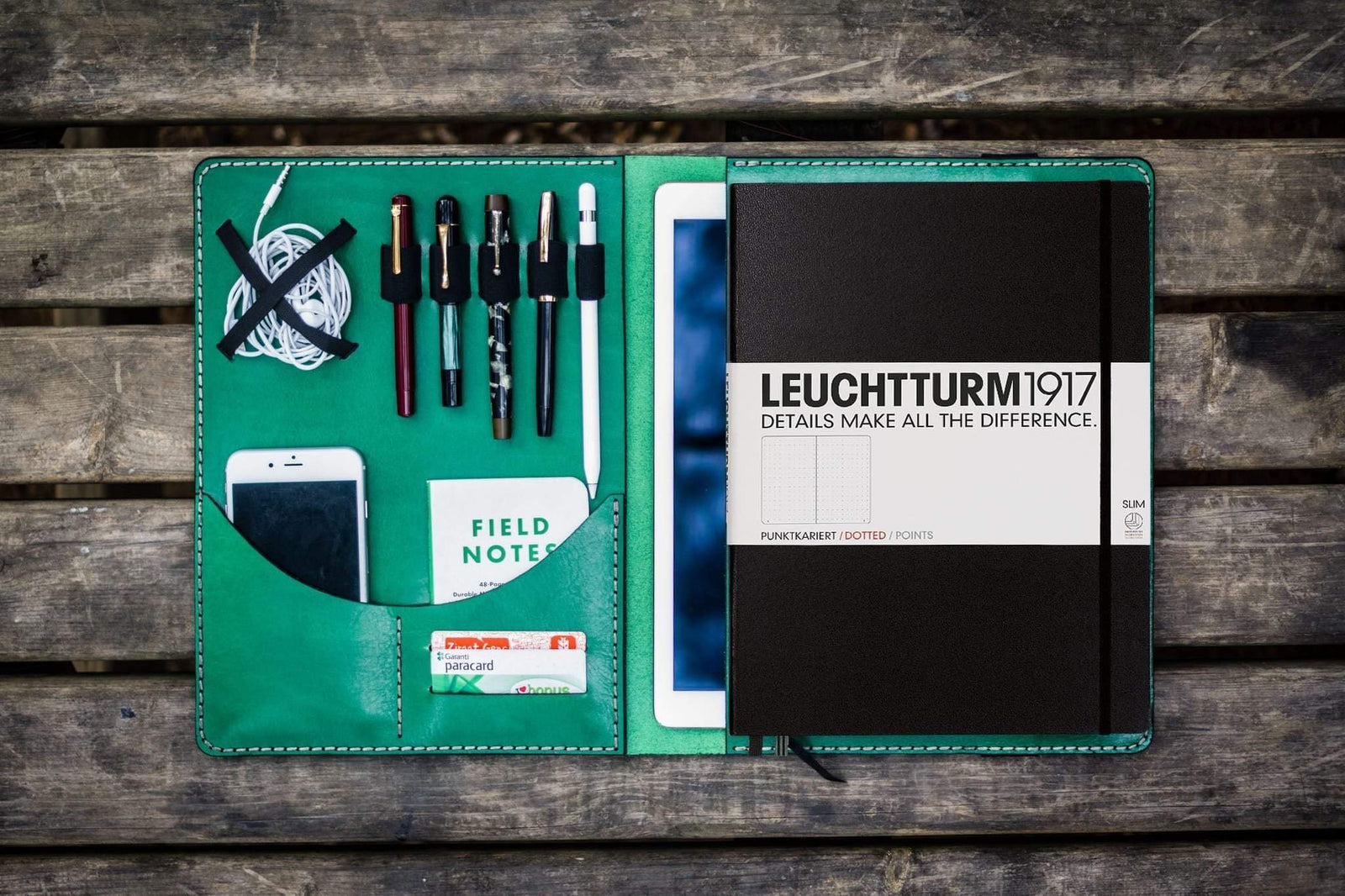 Leuchtturm1917 A4 - A4+ Leather Cover Portfolio - Green