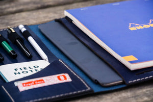 Leuchtturm1917 A4 - A4+ Leather Cover Portfolio - Navy Blue