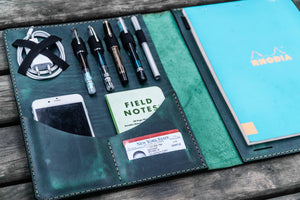 Moleskine Professional Workbook A4 Cover - Leather Compendium - Crazy Horse Forest Green