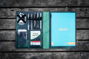 Moleskine Professional Workbook A4 Cover - Leather Compendium - Crazy Horse Forest Green