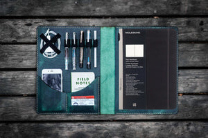 Moleskine Professional Workbook A4 Cover - Leather Compendium - Crazy Horse Forest Green