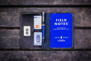 No.33 Personalized Leather Field Notes Cover - Black