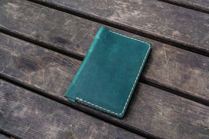 No.33 Personalized Leather Field Notes Cover - Crazy Horse Forest Green