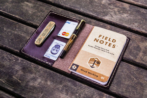 No.33 Personalized Leather Field Notes Cover - Dark Brown