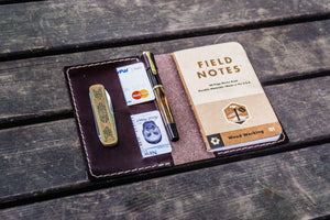 No.33 Personalized Leather Field Notes Cover - Dark Brown