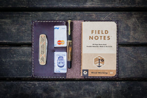 No.33 Personalized Leather Field Notes Cover - Dark Brown