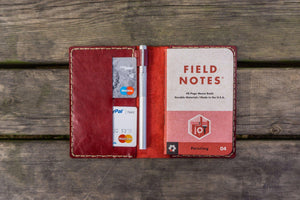 No.33 Personalized Leather Field Notes Cover - Red 1