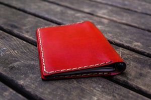 No.33 Personalized Leather Field Notes Cover - Red 2
