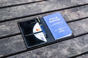 No.44 Personalized Leather Field Notes Cover - Black