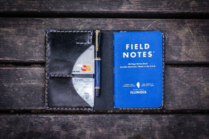 No.44 Personalized Leather Field Notes Cover - Black